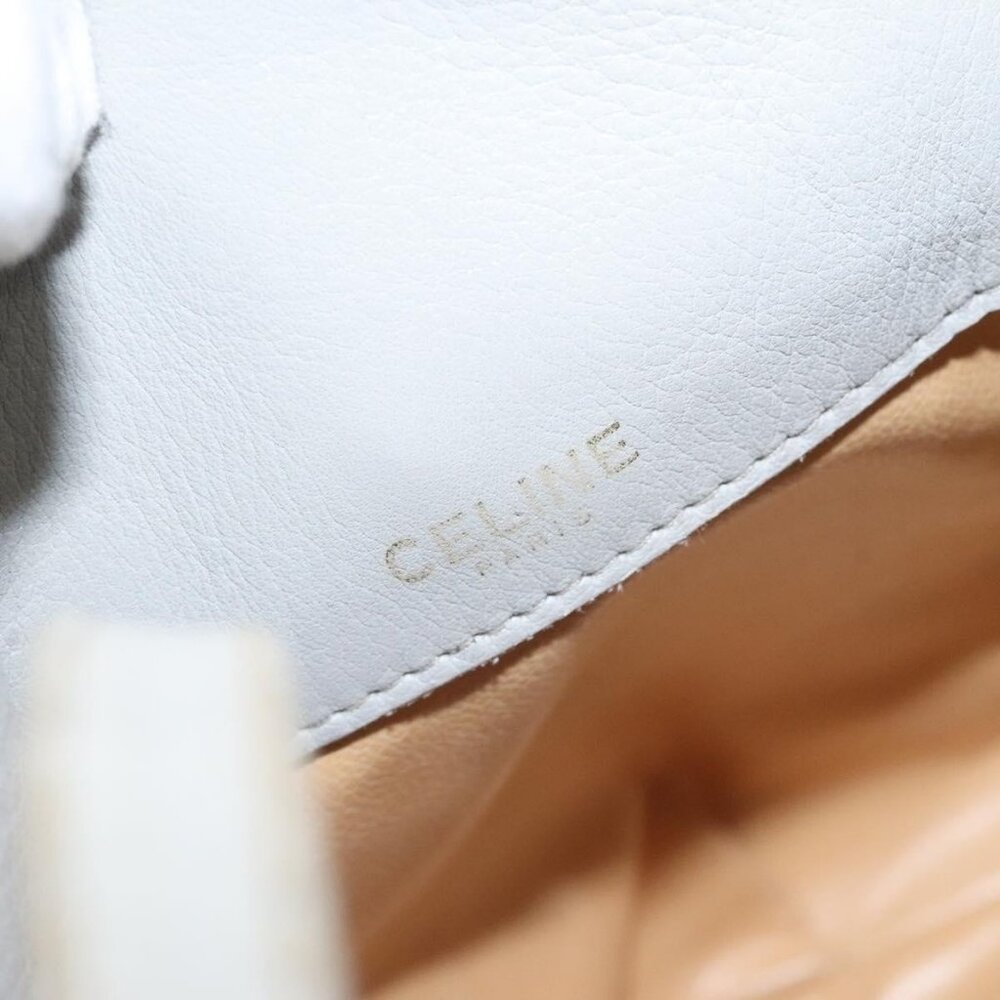 Authentic CELINE Shoulder Bag Leather Light Blue Gold - Picture 3 of 16